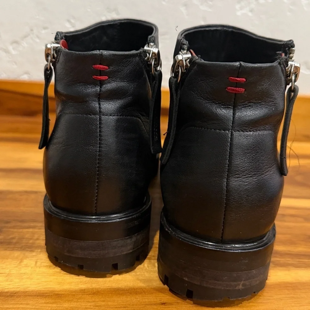 Halmanera 35mm Black Leather Ankle Boots